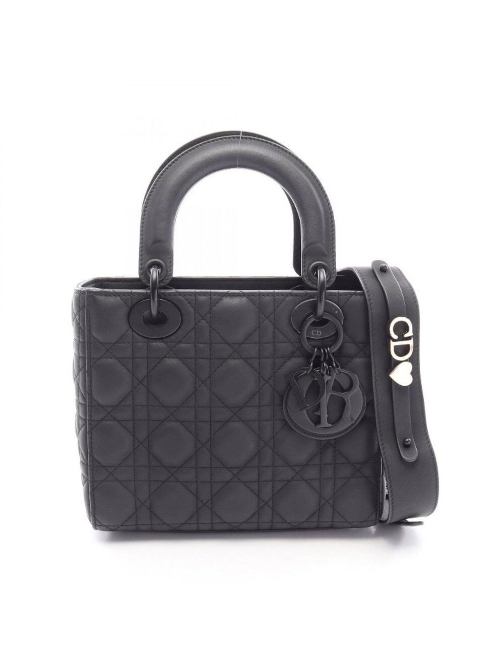 Dior Handbag Lady Dior MY Lady Dior Small Cannage 2-Way Black Leather